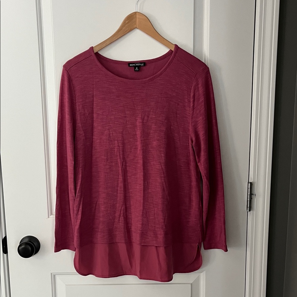 JCrew Mercantile mixed media long sleeve top